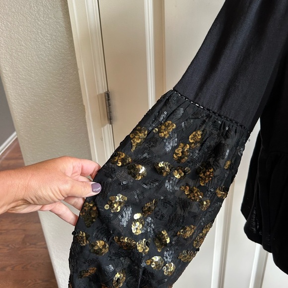 NWT Anthropologie Neale Sequin Peplum Top Sz XL Night Out Whimsigoth Renaissance - Picture 6 of 16